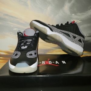 Jordan 11 Retro Low 'Black Cement' Mens Shoes